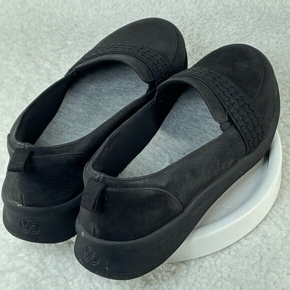 Clarks Shoes Womens Size 10 Black Cloudsteppers Slip-on Loafers Cushioned - Picture 2 of 10